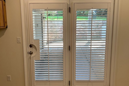 Enduring French Door Cut-Out Composite Shutters On Lancaster Drive In Clayton, MO