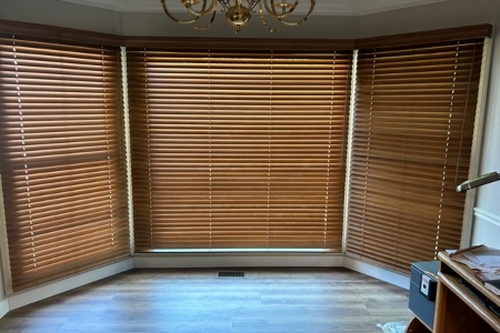 Modern Cordless Wood Blinds On Coventry Farm Court In Chesterfield, MO