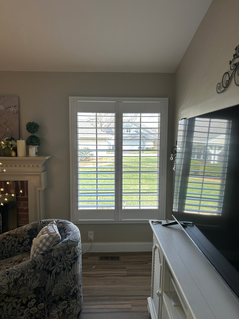 Premium Plantation Shutters Over Anderson Crank-Out Windows on Green Circle Ct in Chesterfield, MO