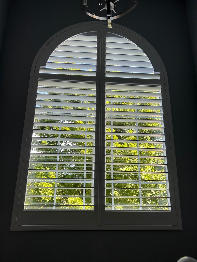 Robust Archtop Composite Plantation Shutters on Towergate Ct in Lake Saint Louis, MO