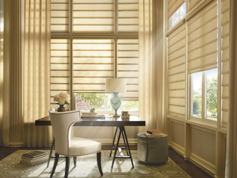 Vignette modern roman shades office