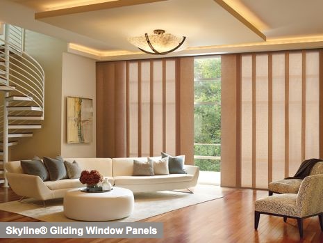 Skyline gliding window panels living room